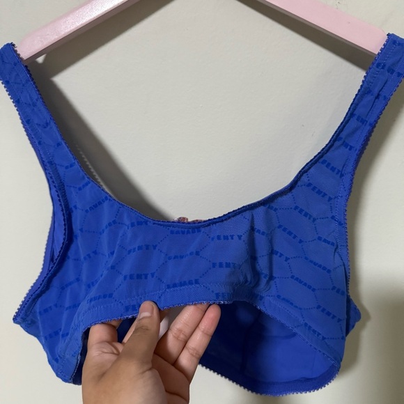 NWT SAVAGE X FENTY FLOCKED LOGO BRALETTE Size 3X Colbalt Blue Cafe - Picture 11 of 11